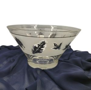 Libbey Glass Golden Foliage Large Salad Bowl Mid Century Vintage